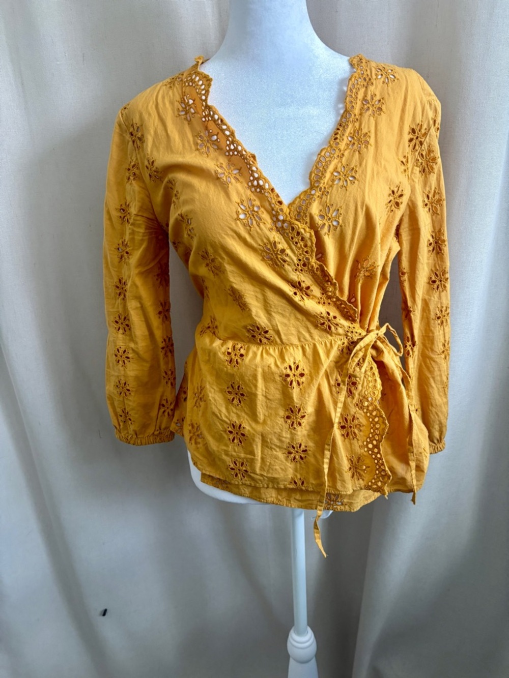 Madewell Embroidered Wrap Top | Size S